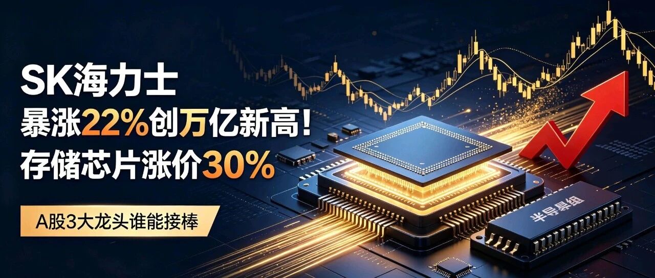 SK海力士暴涨22%创万亿新高！存储芯片涨价30%，A股3大龙头谁能接棒