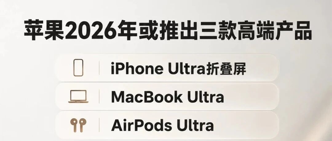 苹果Ultra全家桶曝光:折叠屏iPhone、触控MacBook、AI耳机全来了